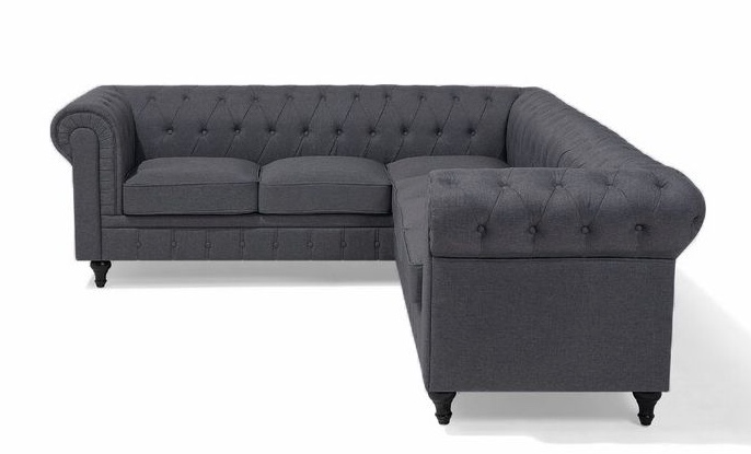 Диван Честер угловой Графитовый